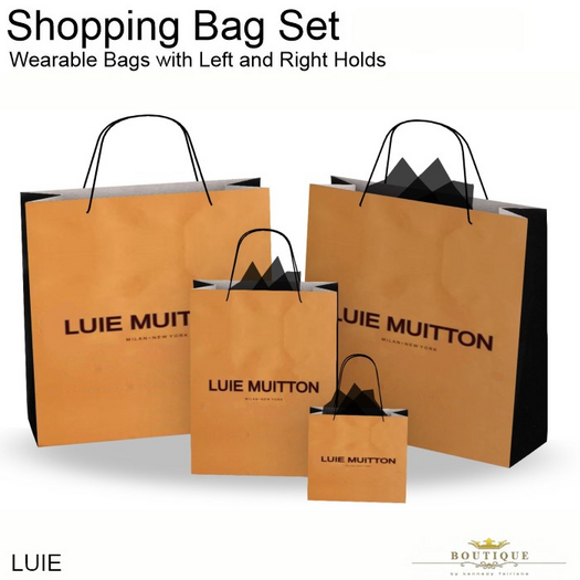 Second Life Marketplace LUIE Designer Shopping Bags To Wear (ADD ME)